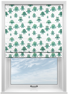 Robo Town, Emerald - Twist&Fit Roman Blind